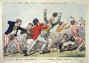 Isaac Cruikshank Lord Howe they run or The British Tars giving the Carmignols a Dressing on the Memorable 1st of June 1794 oil painting reproduction